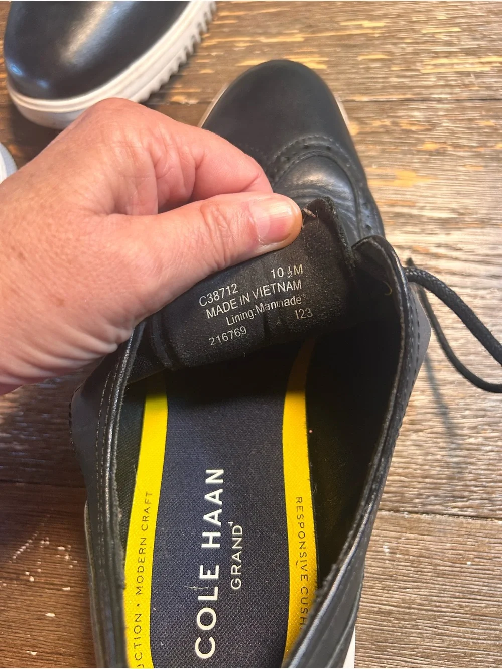 N/A black leather